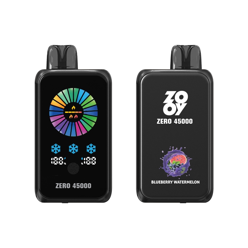Zooy Zero 45K Puffs Long-Lasting Full Screen Adjustable Airflow 45000 Puffs Double Mesh Coil EU Warehouse Adjust Nicotine and Ice Level Disposable Vape Pen