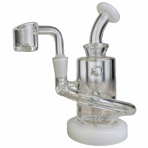 5" Color Trim Honeycomb Incycler Mini Rig Water Pipe Glass Vaporizer Smoking