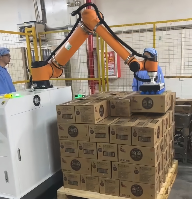 6 - Axis Aubo-Is25 Robot Palletizer with Suction Gripper for Automatic Warehouse Stacking Box Made in China Cobot