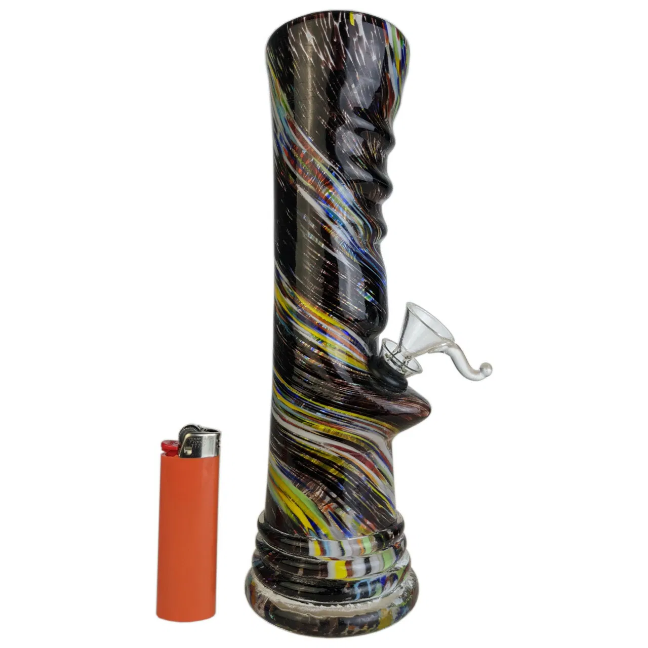 10" Straight Pipe Finger Grip Soft Glass Water Pipe Funnel Sliderglass Vaporizer