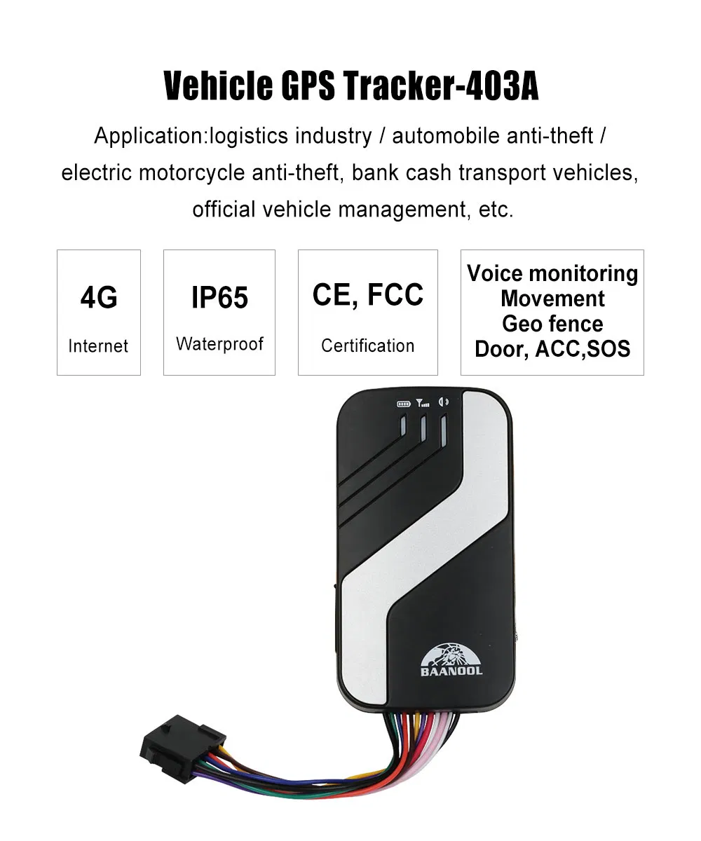 Anti-Lost Sos Security Alarm Car GPS Small GPS Tracker 4G LTE Tk403