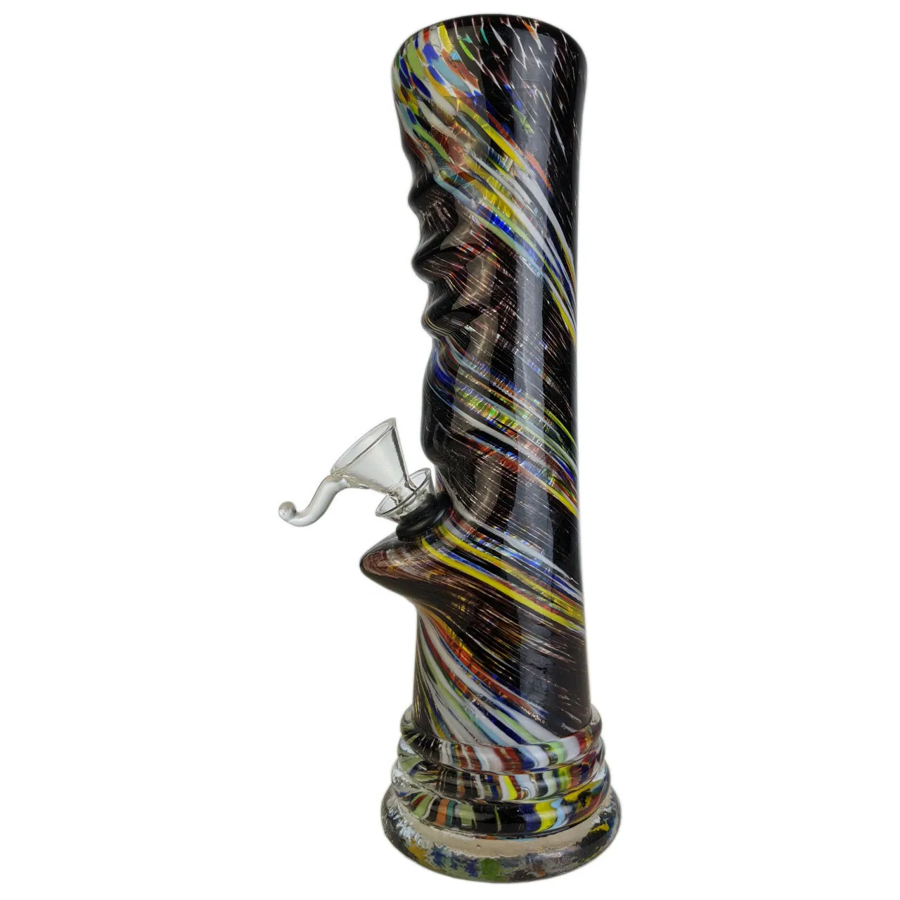 10" Straight Pipe Finger Grip Soft Glass Water Pipe Funnel Sliderglass Vaporizer