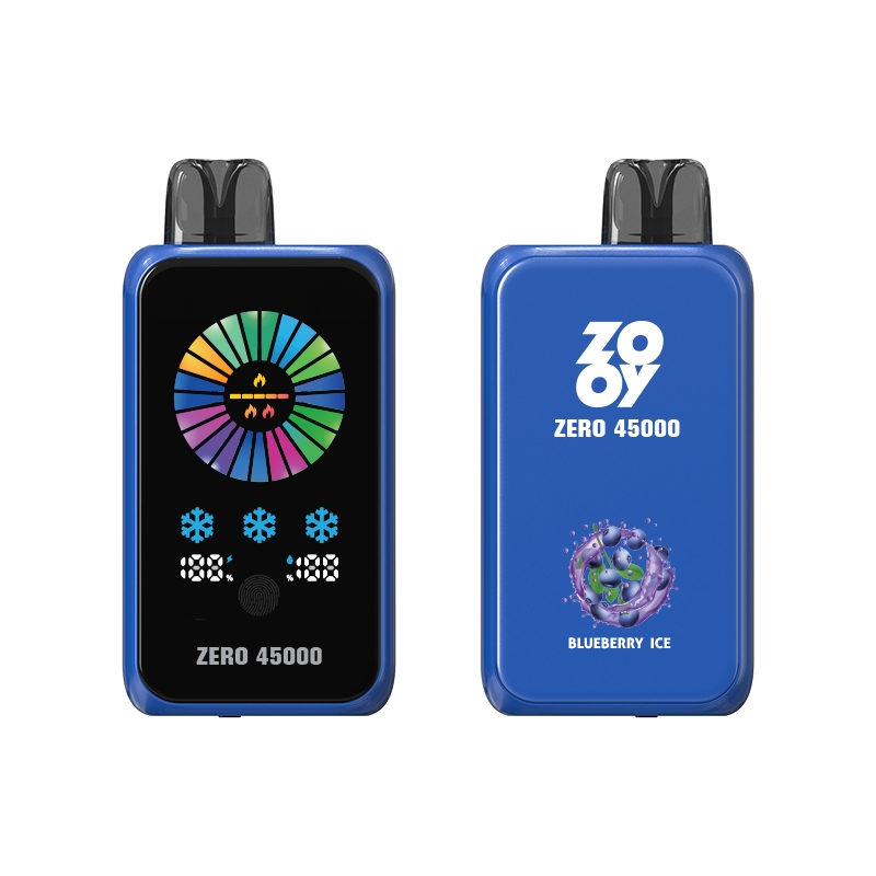 Zooy Zero 45K Puffs Long-Lasting Full Screen Adjustable Airflow 45000 Puffs Double Mesh Coil EU Warehouse Adjust Nicotine and Ice Level Disposable Vape Pen
