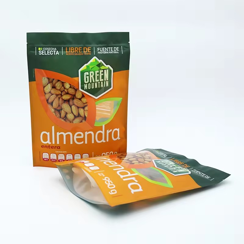 Custom Nuts Nicotine Almond Stand up Plastic Pouch with Window