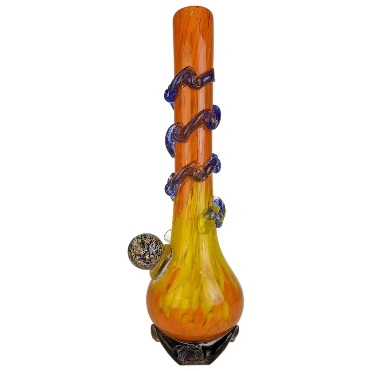 16" Lifted Round Bottom Wave Grip Confetti Frit Ball Soft Vaporizer Smoking