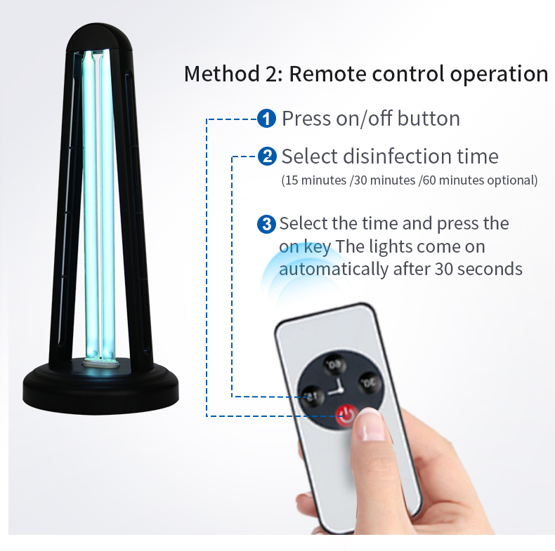 Lâmpada UV Esterilizador de Luz UV Máquina de Desinfecção UV 38W para Sala de Aula EPA