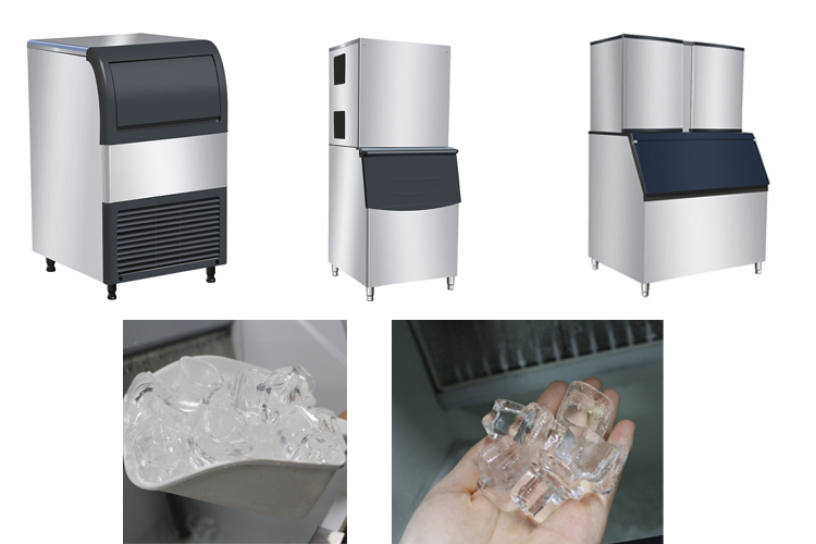 Distribuidor de Luz de Desinfecção LED Automática Design Comercial Fashion Máquina de Fazer Cubos de Gelo para Bar e Venda de Gelo 500kg