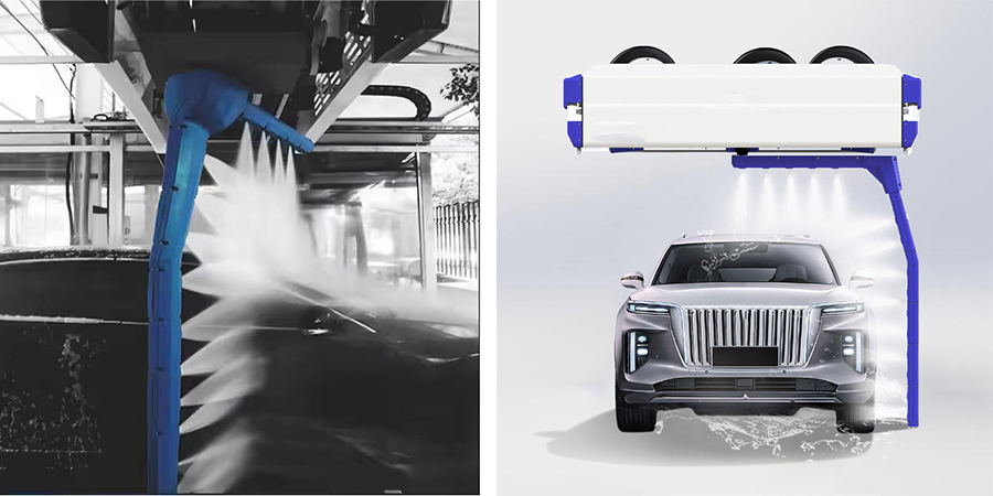 Lavadora de Carros Comercial 360 Máquina de Lavagem de Carros Automática Sem Toque com Sistema de Secagem a Ar