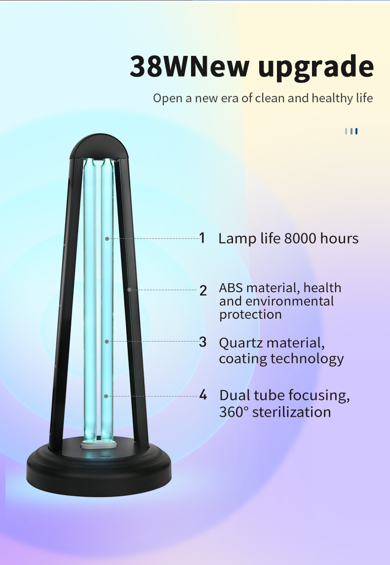 Lâmpada UV Esterilizador de Luz UV Máquina de Desinfecção UV 38W para Sala de Aula EPA