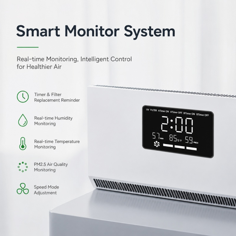 200W Esterilizador de Ar UV-C com Baixo Ruído e Pressão Negativa com Filtração HEPA
