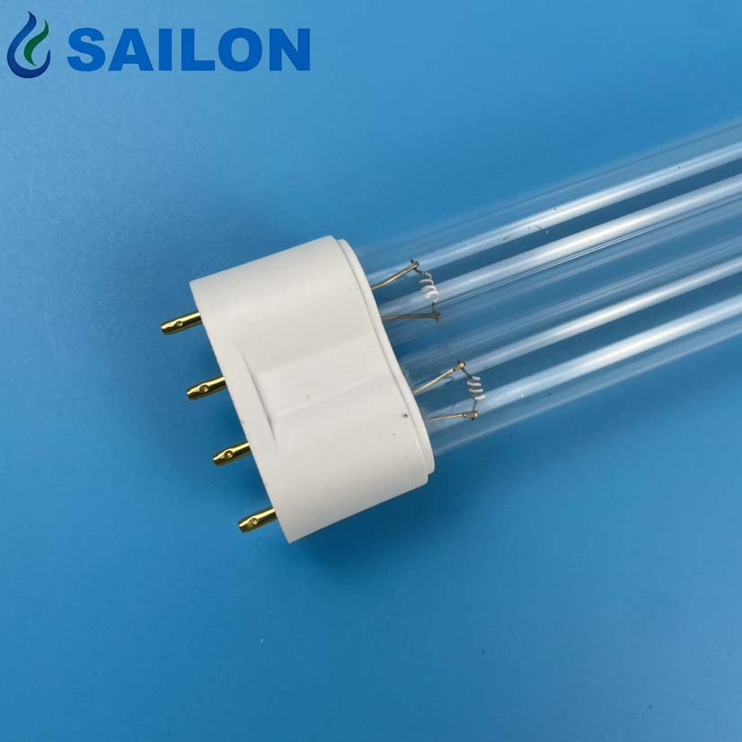 Sailon 185nm/254nm 18W Lâmpada UV-C para Morte de Vírus, Germes e Fungos G23/2g11 Pl18W Lâmpada UVC em Forma de H para Ar Condicionado