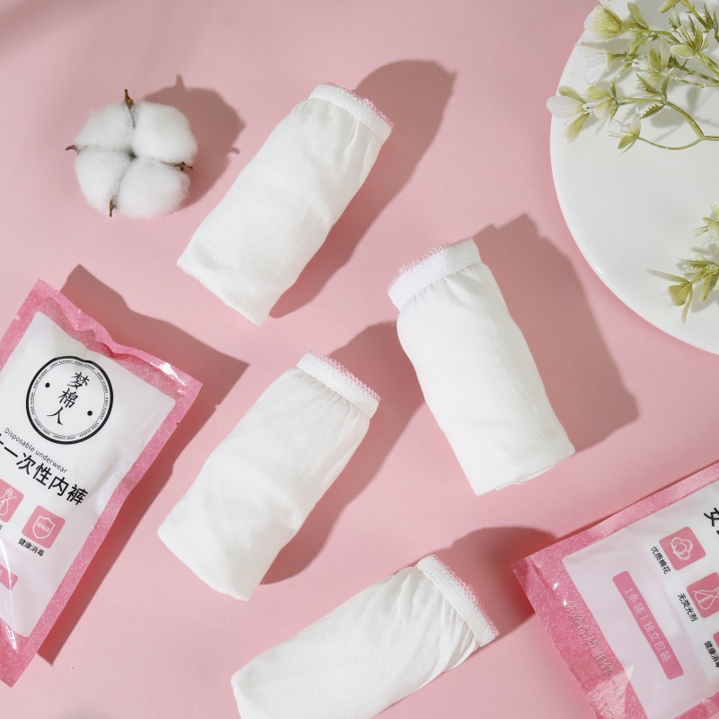 Calcinhas descartáveis femininas para viagem, algodão