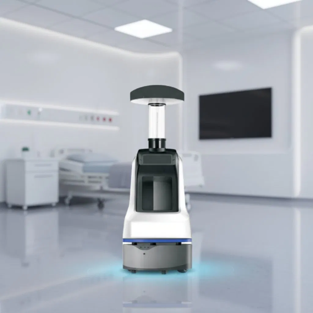 Robô de Desinfecção com Luz Forte Inteligente - Esterilizador UV Rápido e de Alta Eficiência para Hospitais, Escolas e Espaços Públicos