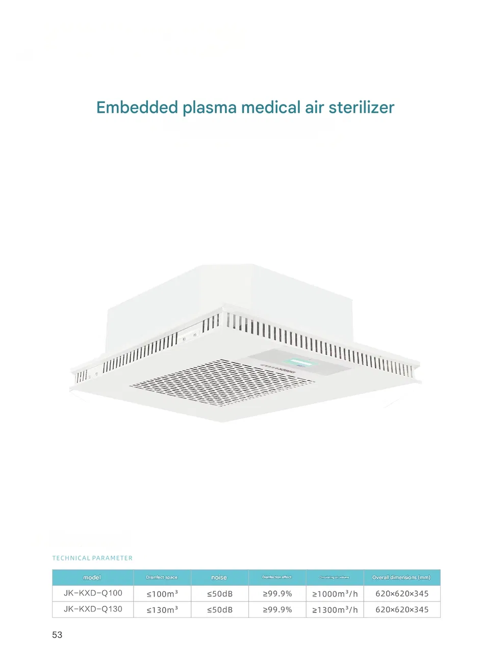 Desinfetante de Ar Médico de Plasma Embutido