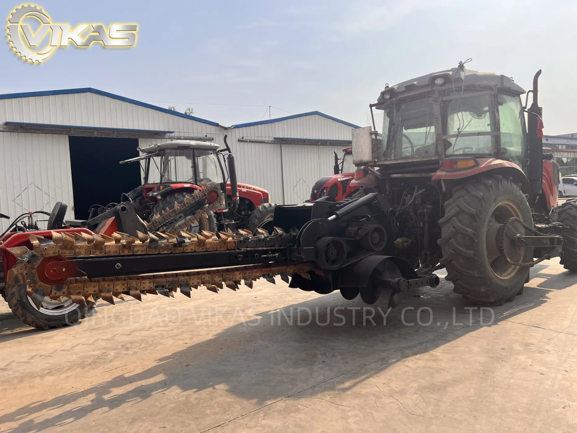 Large Dither Machine Pto 3point 30-120HP Farmland Tractor Mounted Excavator Field Pipeline Chain Trencher for Agricultural Ditching, 15-100cm Width, 200cm Depth