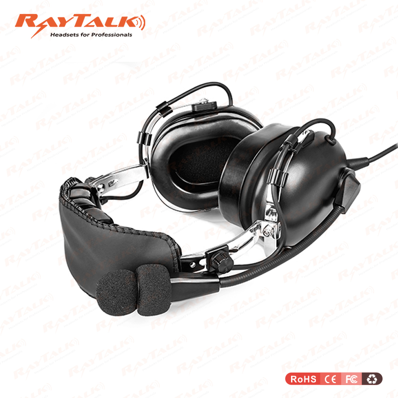Noise Cancelling Headband Style Aviation Anr Headset with Electret Microphone