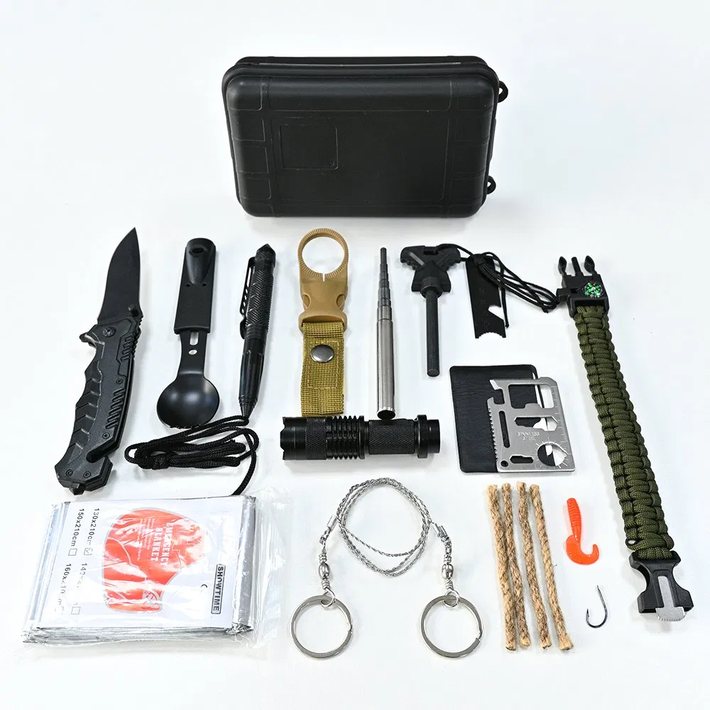 Wholesale Portable Outdoor Survival Kit Waterproof Box Multiple Emergency Tools