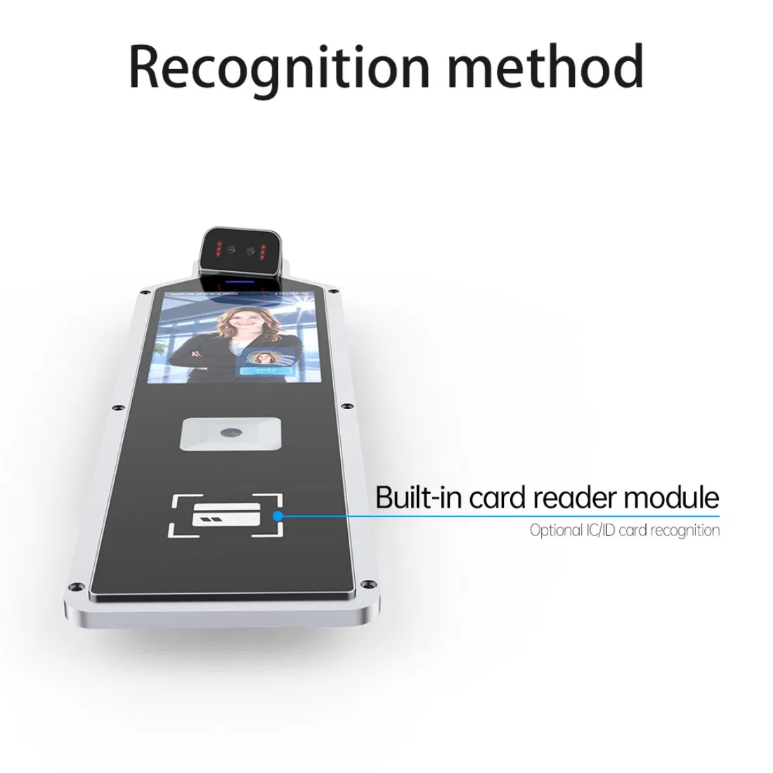 Easco Secure Local Data Storage 50000 Faces Aviation-Grade Aluminum Alloy Biometric Face Terminal for Turnstile Integration Corporate Campus