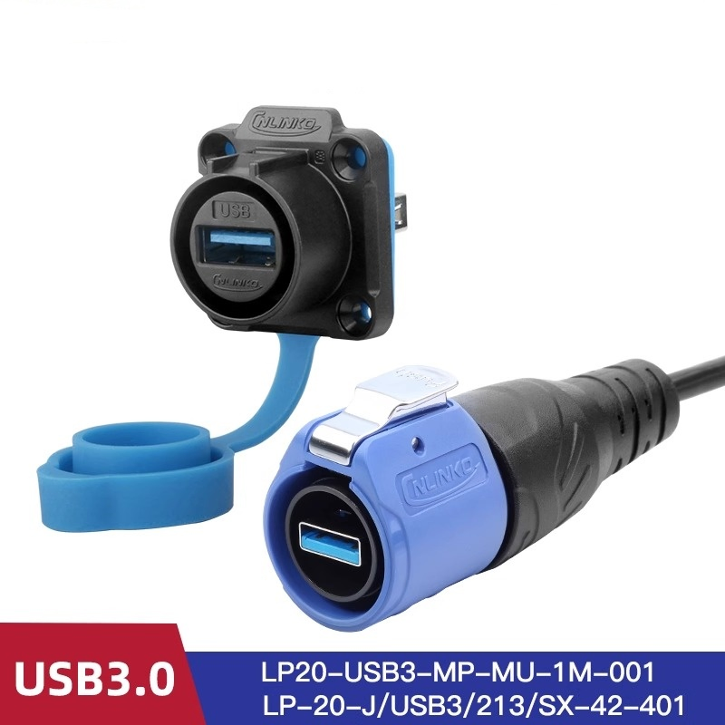 Cnlinko Lp20 IP68 Waterproof Data Signal USB3.0 Aviation Plug Socket Panel Connector