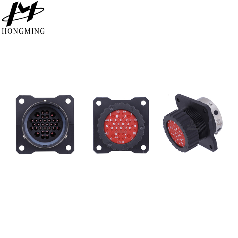 Square Flange Square Flange Circular Electrical Aviation Connector Rapid Data Transfer