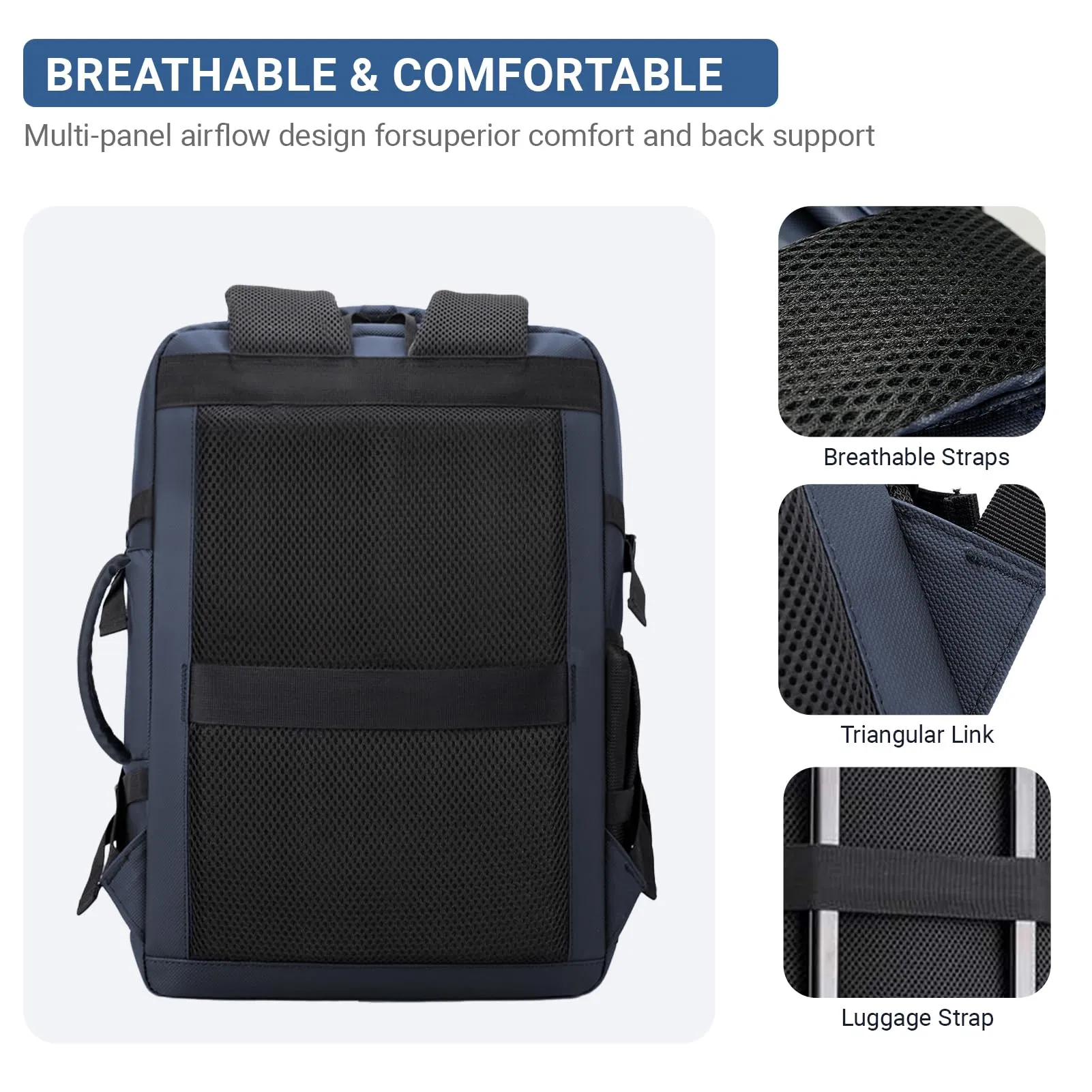 Travel Backpack for Men, Laptop Backpack Flight Approved, Waterproof Carry on Backpack with USB Port for Travel Bag