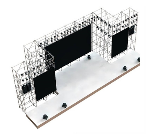 Scaffolding Layher Iron Galvanized Moving System Line Array Truss for Wedding Display Festival Exhibition Show Stage Music Party DJ Lighting Events