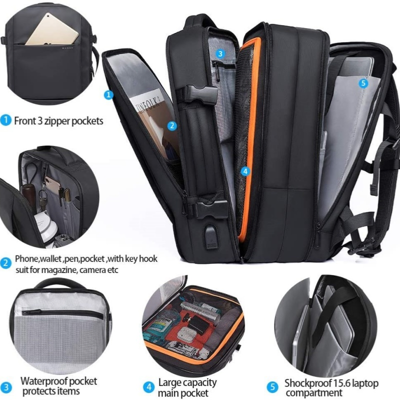 Adventure Ready Travel Backpack Flight Approved to Carry Backpack for International Travel Bag Waterproof Laptop Backpack with Multiple Compartments