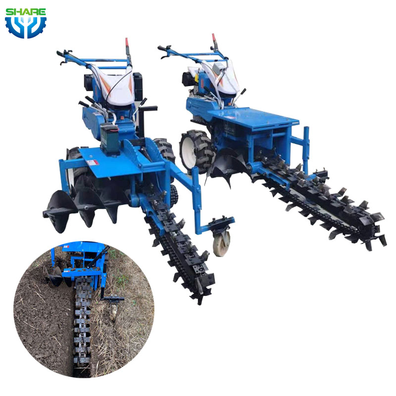 Mini Hand-Held Chain Ditching Machine Single Chain Tractor Trencher