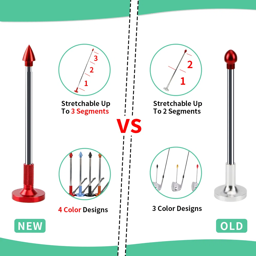 Golf Alignment Rods Golf Club Lie Angle Tool Aluminous Golf Swing Training Aid 3 Section Retractable Golf Alignment Rods Golf Direction Indicator Gift