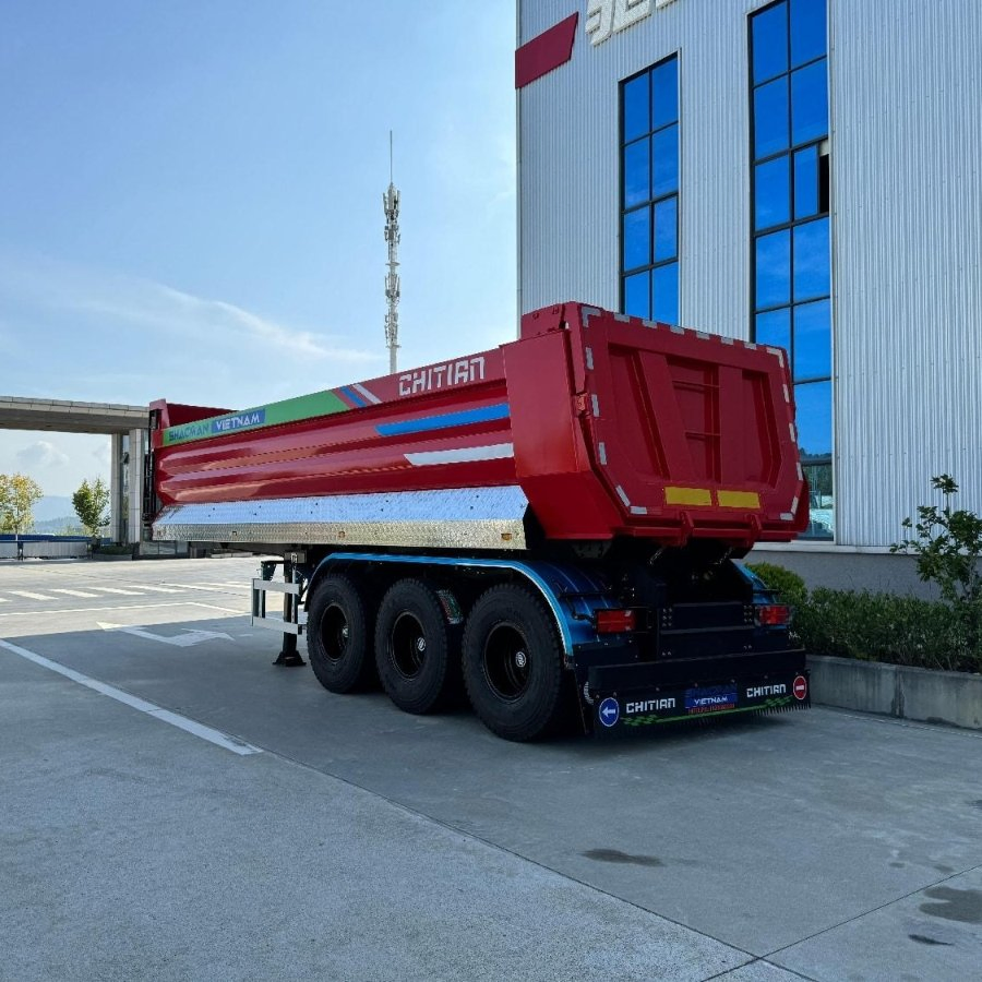 Customized Lightweight Design End Dump Rear-Tipping Semi-Trailer Used for Soil Transport