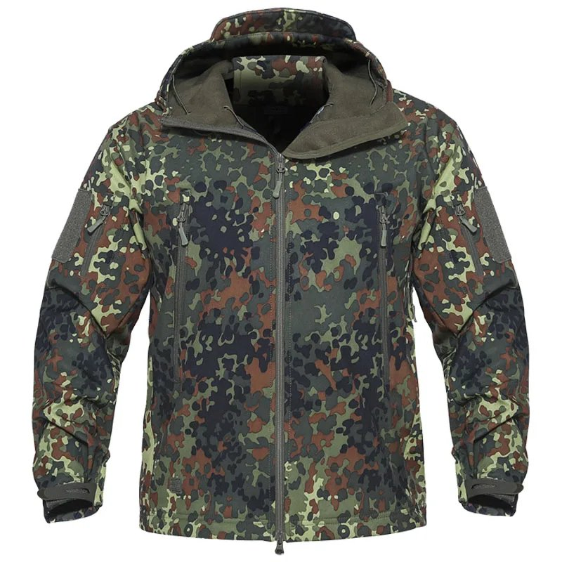 Ultra Safe Green Camo Sharkskin Windproof Waterproof Winter Combat Suit Tactical Jacket