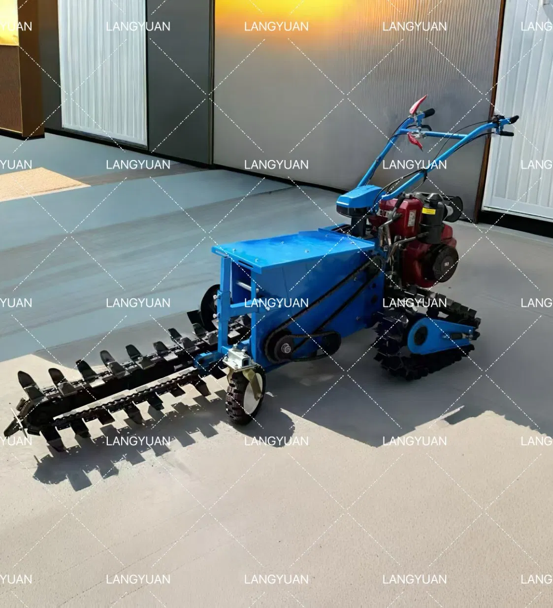 Single Ditch Ditching Pipeline Disc Double Chain Trencher for Trenching Water Pipe