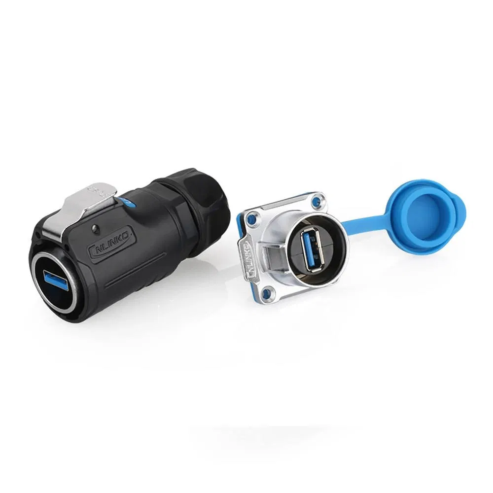 Lp24 USB3.0 Data Aviation Cable Plug Socket Signal Bayonet Type Cnlinko Connector
