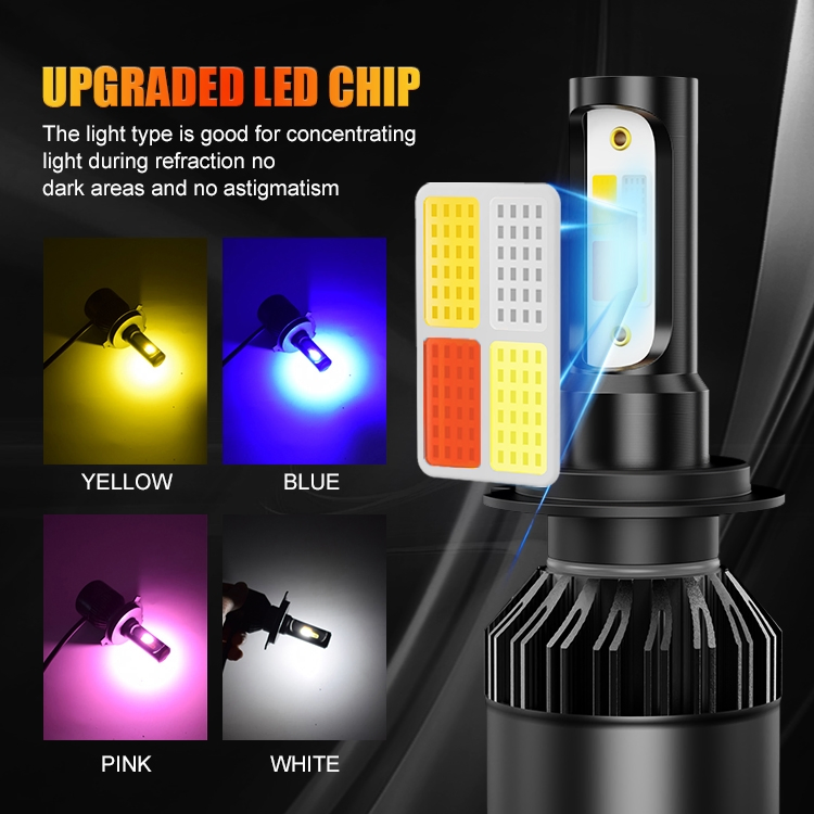 LED Headlight Bulbs 50W Multicolor Bright H7 9005 Hb3 Car Lighting System