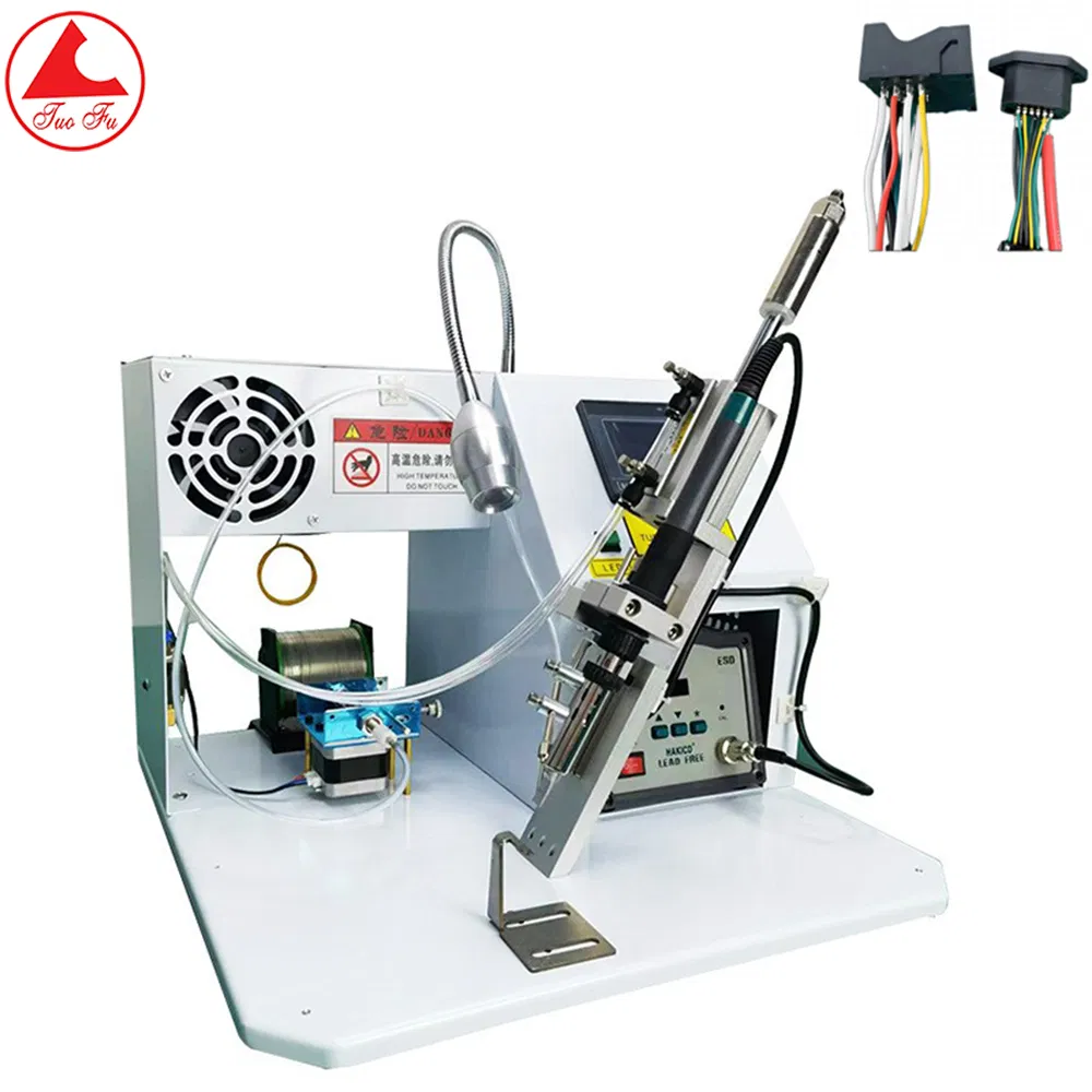 Aviation Connector Oblique Semi Automatic Soldering Machine PCB Wire Welding Finished Products USB Data Cable Soldering Machine