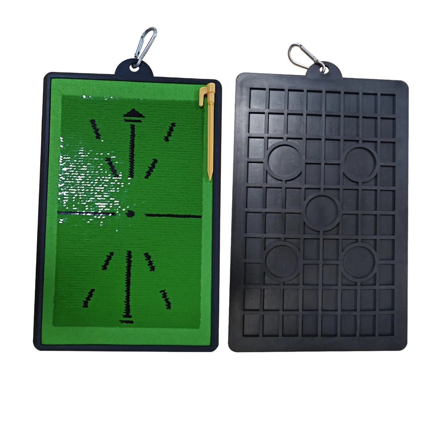 Golf Swing Training Mat with Ball Flight Trace Analysis Rubber Base Practice Mat