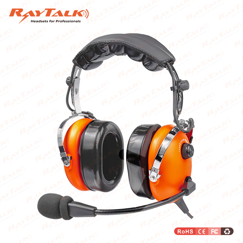 Noise Cancelling Headband Style Aviation Anr Headset with Electret Microphone