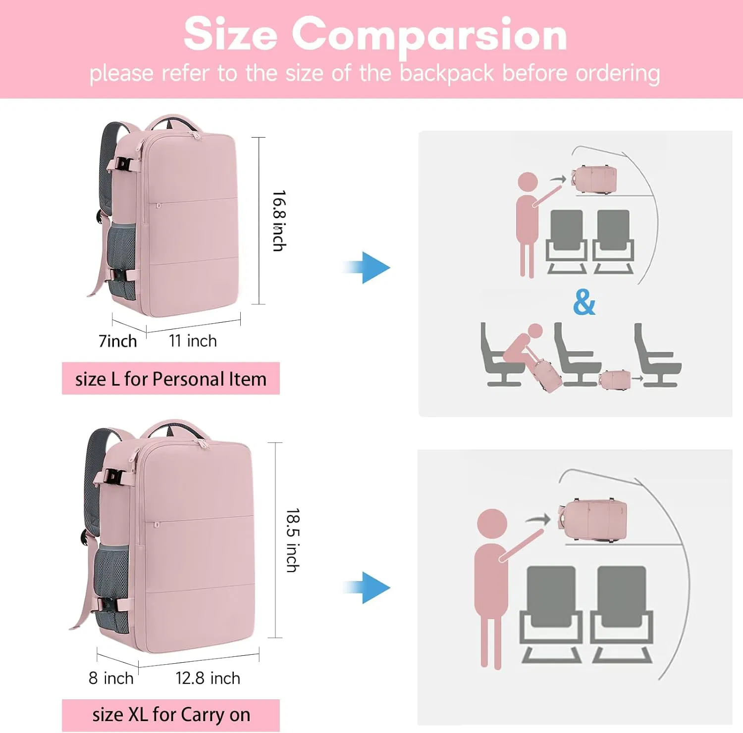 Travel Backpack USB Charging Shoe Pouch Laptop Flight Nurse Bag Casual Daypack