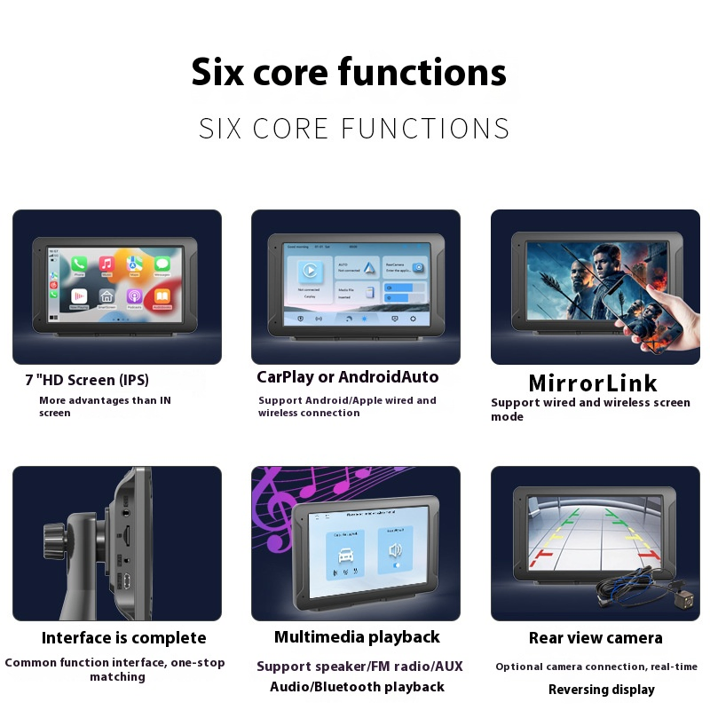 7 "Carplay Portable Car Navigation Multimedia MP5 Multi-Function Connected Car Bluetooth