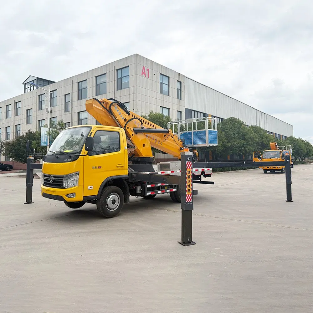 All Weather Aerial Work Platform Truck with Enclosed Cabin and Heating System for Cold Climate Operations