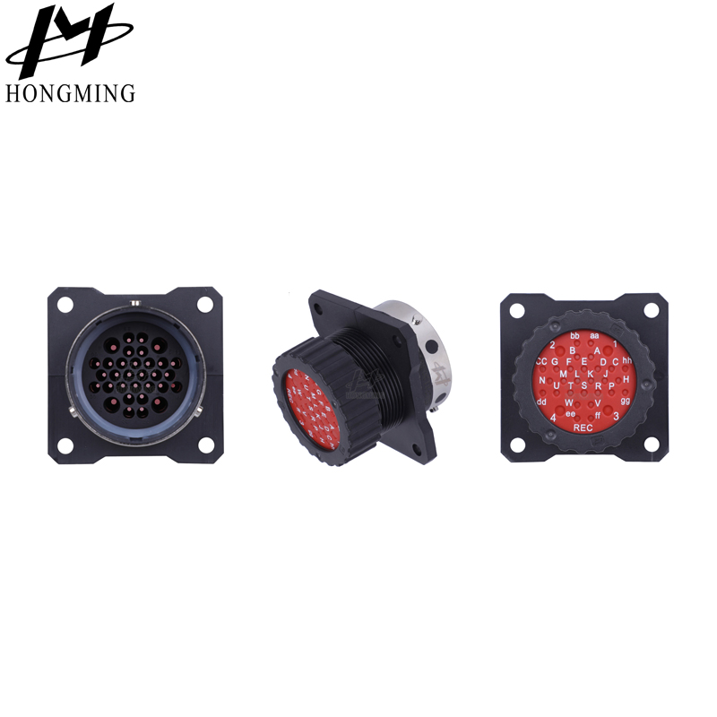 Square Flange Square Flange Circular Electrical Aviation Connector Rapid Data Transfer