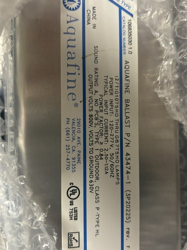 43474-1 Electronic Ballast/Rectifier for Aircraft Exterior Lighting Systems