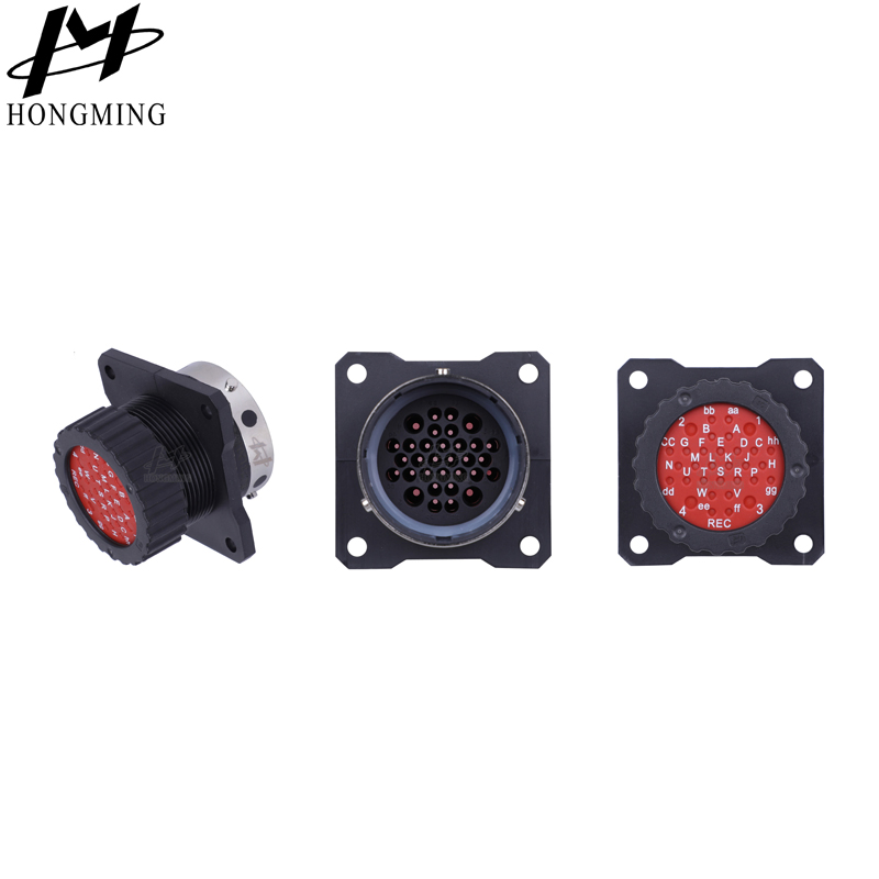 Square Flange Square Flange Circular Electrical Aviation Connector Rapid Data Transfer