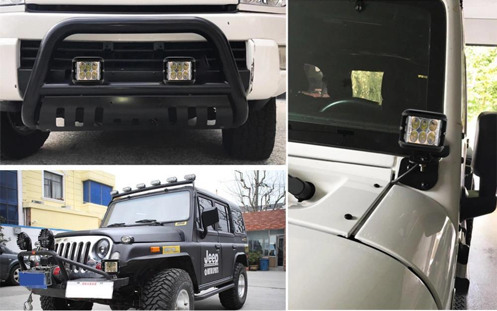 Dual Color 4X4 off Road Motorcycle Bar Light Driving LED Work 72W Tractors LED Lights Truck Light System