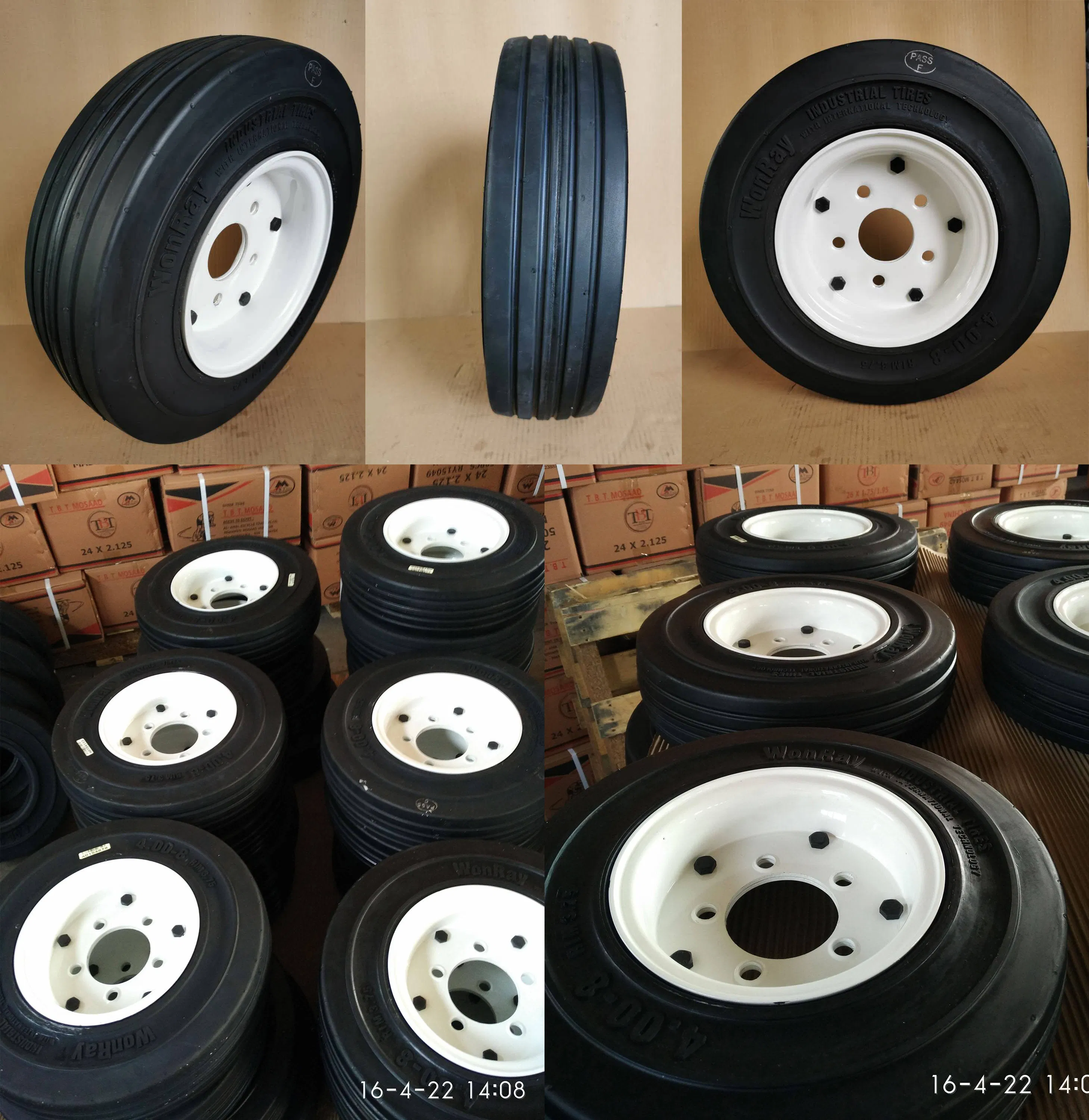 Puncture Proof Solid Tires 4.00-8 400-8 with Rim Forklift Wheels Llantas Aviation Parts