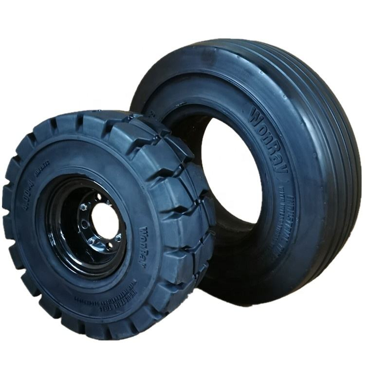 Puncture Proof Solid Tires 4.00-8 400-8 with Rim Forklift Wheels Llantas Aviation Parts