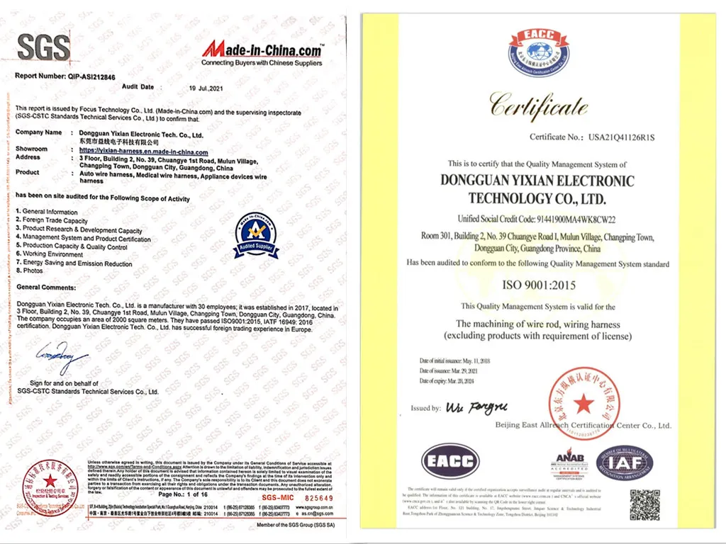 Certificate and Quality Assurance