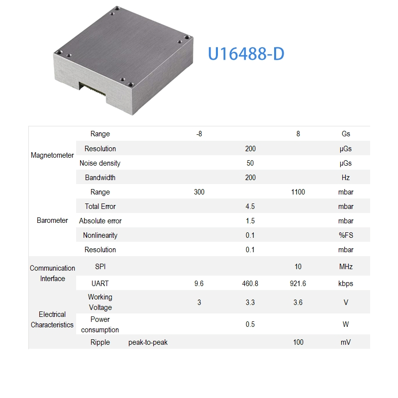 U16488-D High Precision 10-Axis Mems Imu Inertial Measurement Module for Navigation and Motion Control
