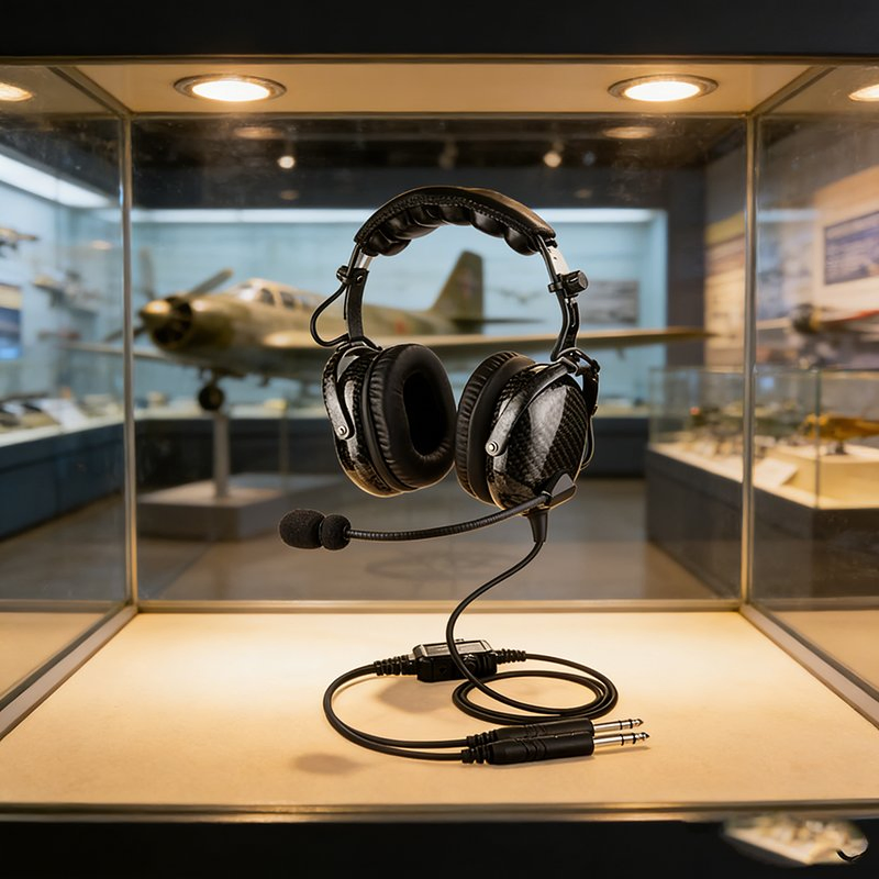 Raytalk Ultra-Lightweight Carbon Fiber Aviation Headset Ga Dual Plug Stylish Headband Design