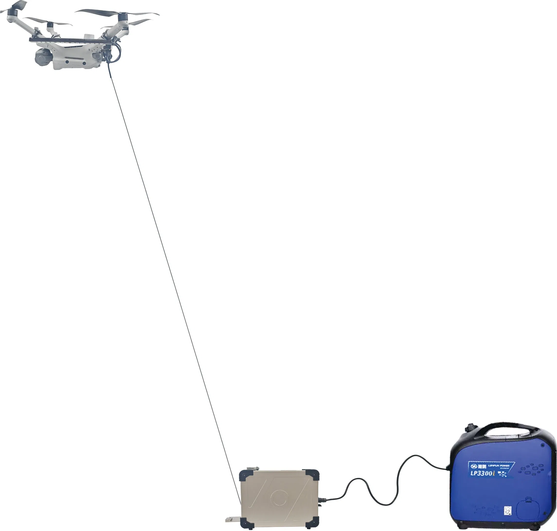 Feiying New Tether Power Compatible Dji M4td Drone Power System, Providing Long Endurance Uninterrupted Power Supply Wiith High-Power Floodlight. G12-55m-L6